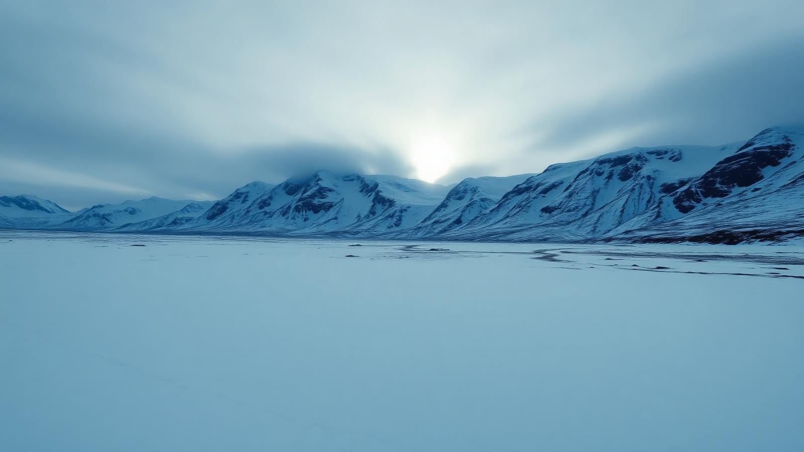 Snødekt fjellvidde i Nord-Norge